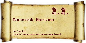 Marecsek Mariann névjegykártya